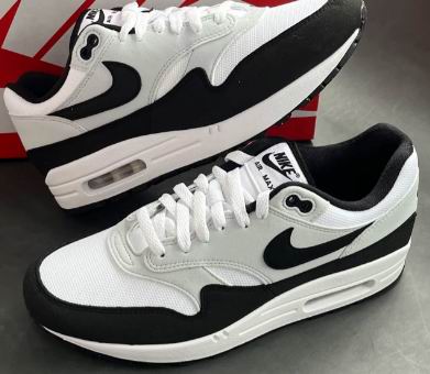 Nike Air Max 1 Men's And Women's Shoes Black Grey White-42 - Click Image to Close